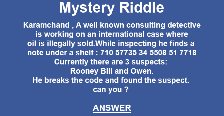 Illegally sold oil riddle
